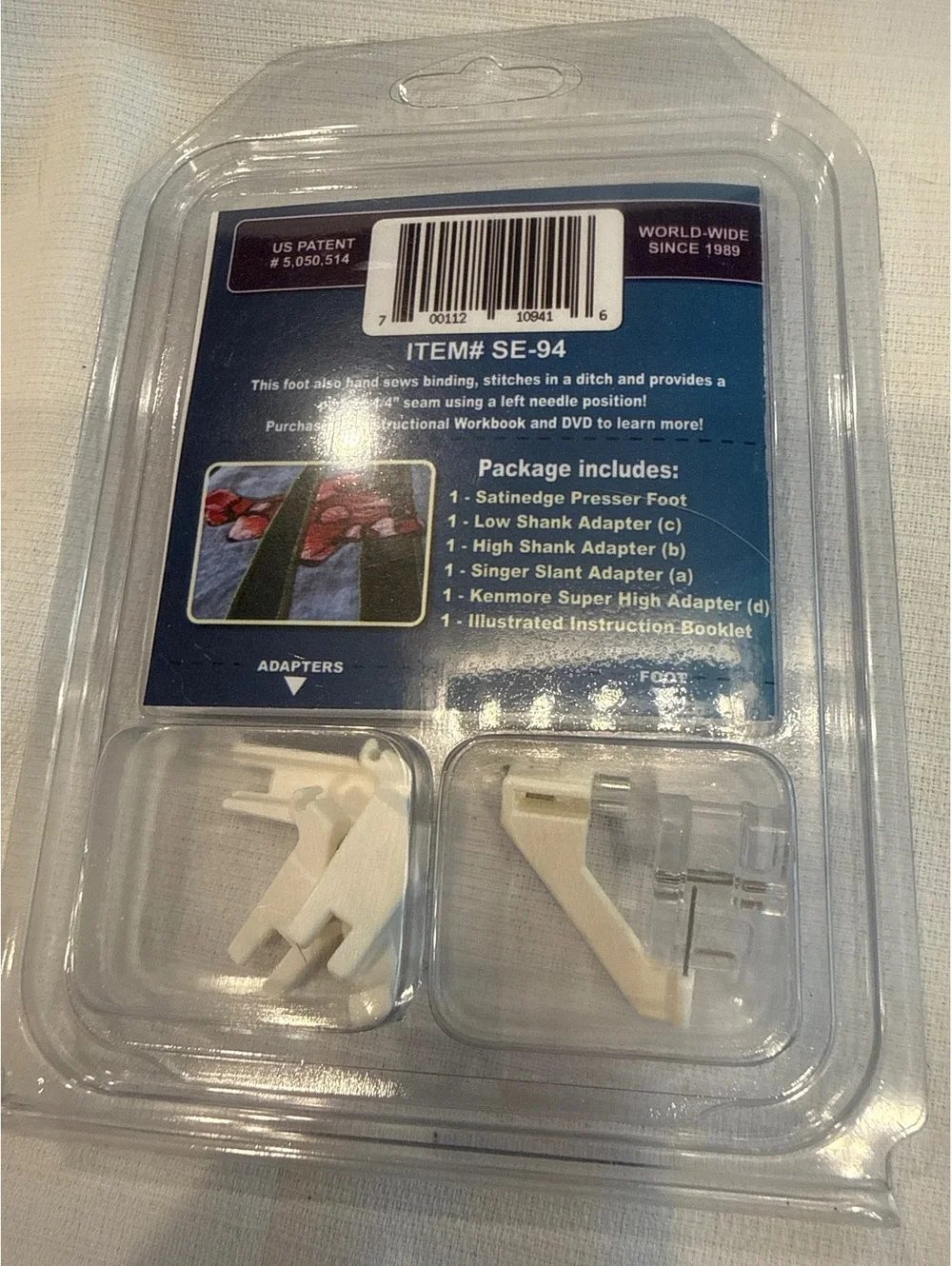 Creative Feet Satinedge Sewing Machine Presser Foot with Adapters SE-94